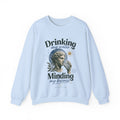 Crewneck Sweatshirt — "Drinking My Water, Minding My Business" Vintage Statue Graphic